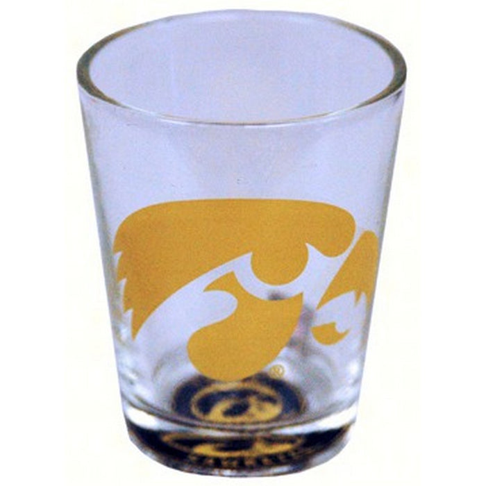 Shot Glass Bullseye Bottom - Iowa Hawkeyes