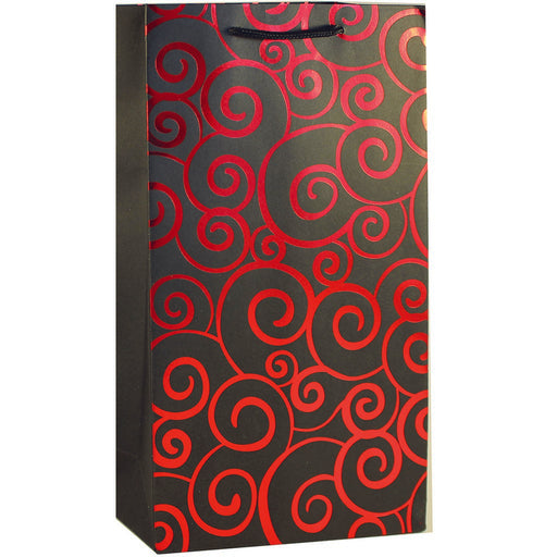 K2 Red Swirls - Printed Paper Bottle Bags - Must order in 6's
