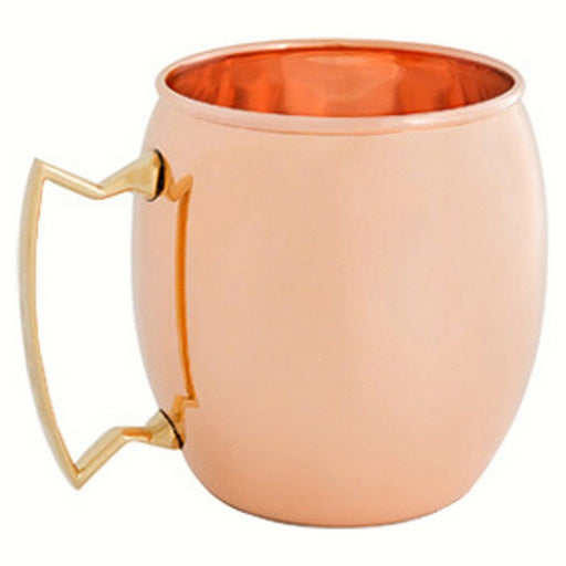 Moscow Mule Mug 16 oz Pure Solid Copper, Nickel Line Brass Handle