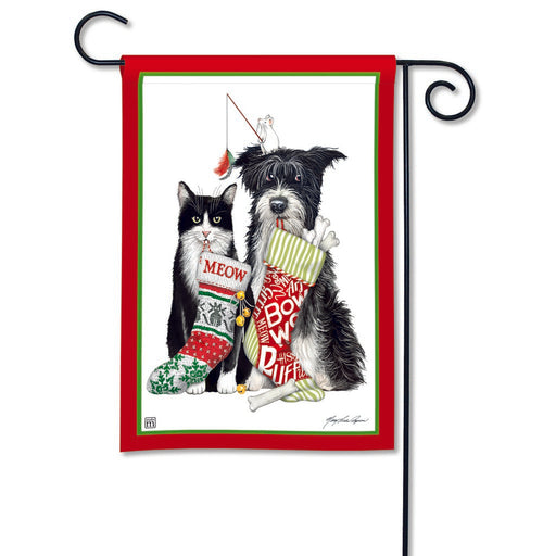 Christmas Dog and Cat Garden Flag