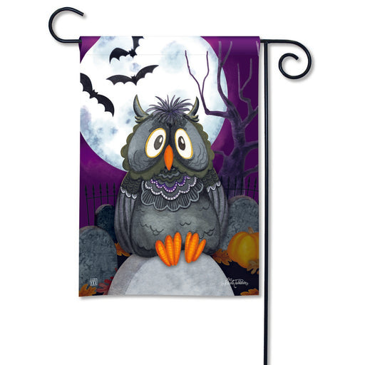 Moonlight Owl Halloween Garden Flag