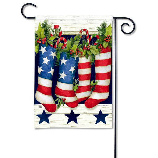 Patriotic Stockings Garden Flag