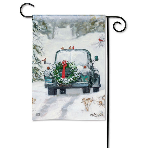 Snowy Roads Garden Flag