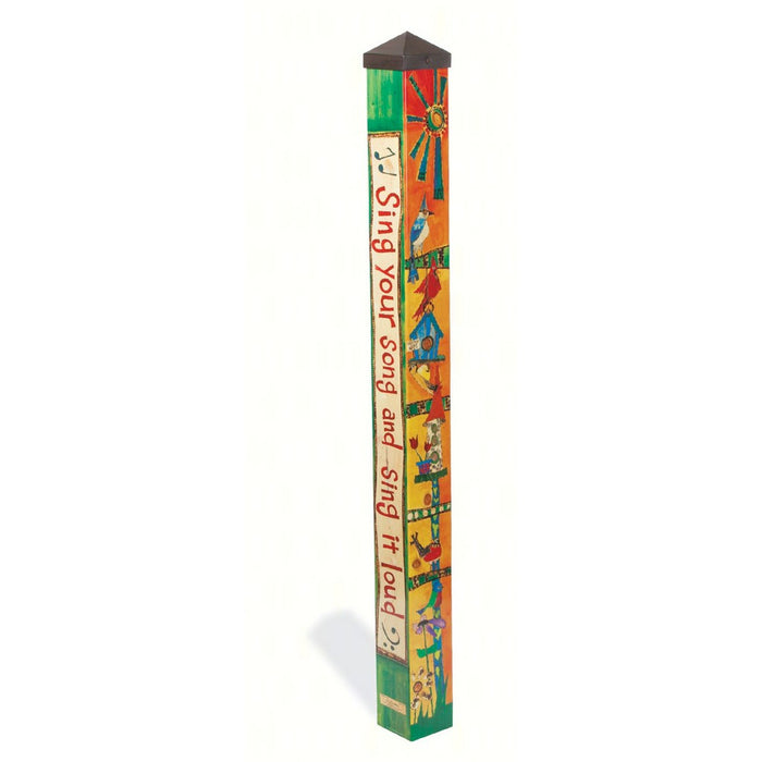 Feed the Birds 4 foot Art Pole 4x4+Freight