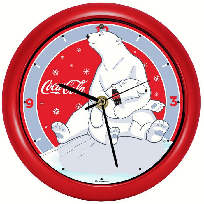 Coca-Cola Polar Bear withCub 8 inch Sound Clock