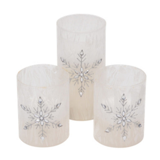 Snowflake LED Pillar Set