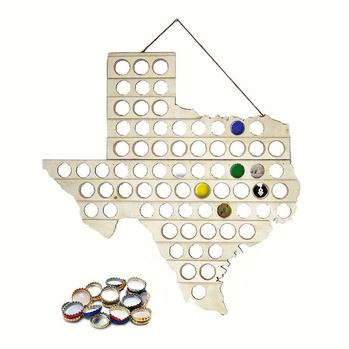 Beer Bottle Cap Map Texas
