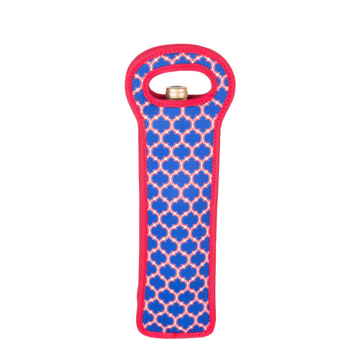 Neoprene Single Wine Bottle - Red & Blue