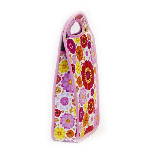 Neoprene Wine Tote Double Bottle - Flower Power