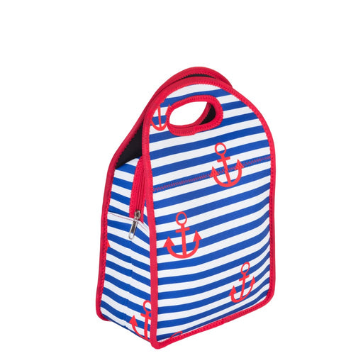 Neoprene Lunch Tote - Stripes & Anchors