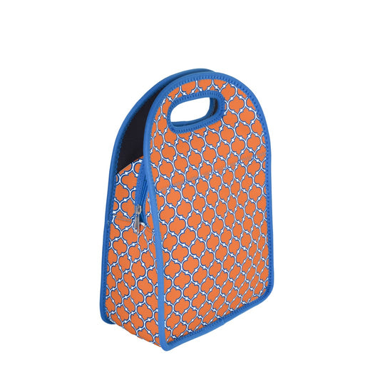 Neoprene Lunch Tote - Orange & Blue