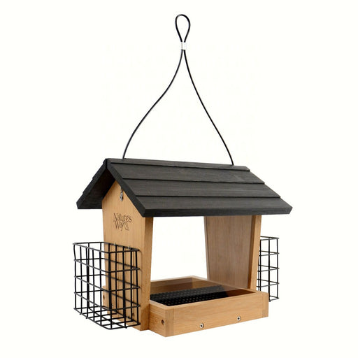 Bamboo 3 QT Hopper Feeder w/Suet Cages