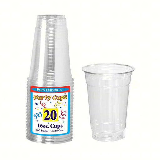 16 oz Soft Plastic Cups Clear 20 ct