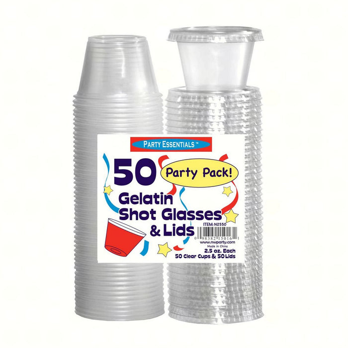 2.5 oz Shot Glasses & Lids Clear 50 ct
