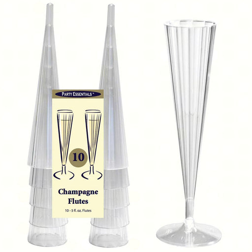 2 pc 5 oz Elegance.Delux Champ. Flutes. Clear 10 ct