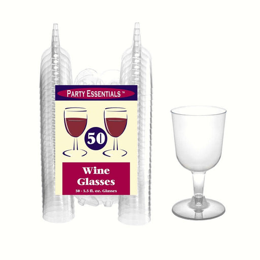 2 pc 5.5 oz Wine Glasses. Clear 50 ct