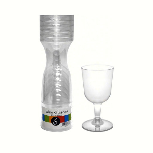 2 pc 5.5 oz Wine Glasses. Clear 6 ct