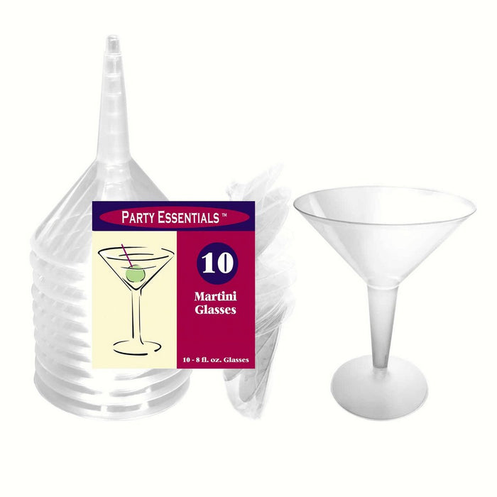 2 pc 8 oz Martini Glasses. Clear 10 ct