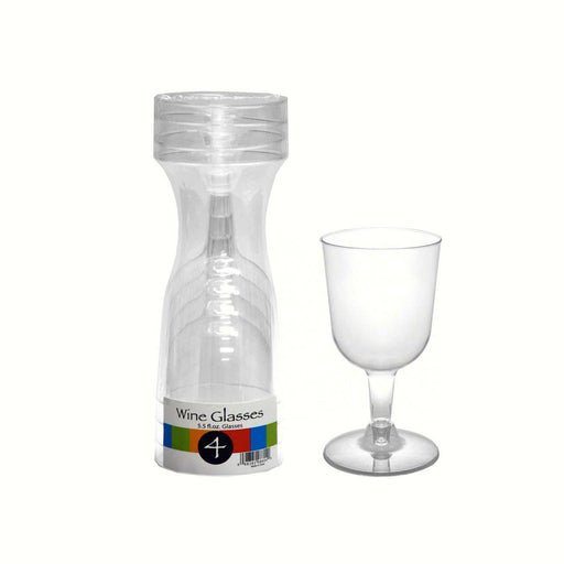 2 pc 5.5 oz Wine Glasses. Clear 4 ct