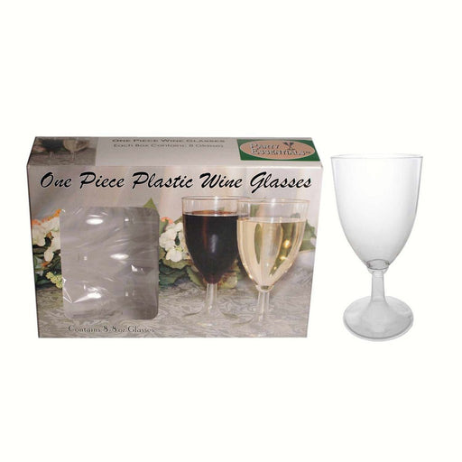 1 pc 8 oz Wine Glasses. Clear 8 ct boxes