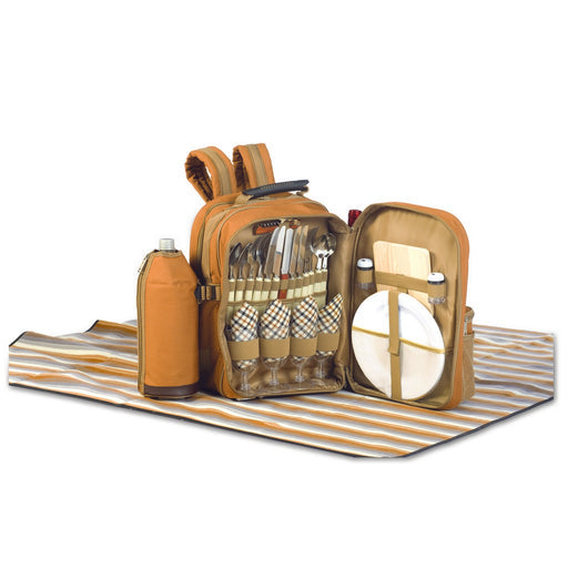 Tremont Brown 4 Person Picnic Set