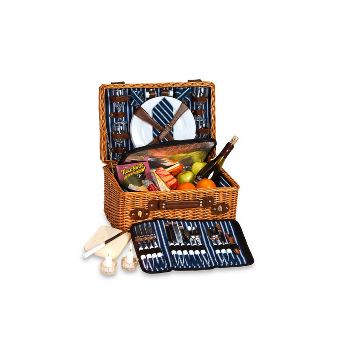 Wynberrie - Pinstripe Lining - 4 Person Picnic Basket