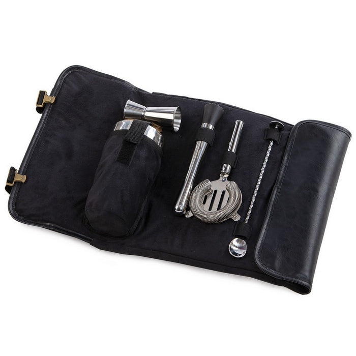 Cocktail Bar Tool Roll Up- Black