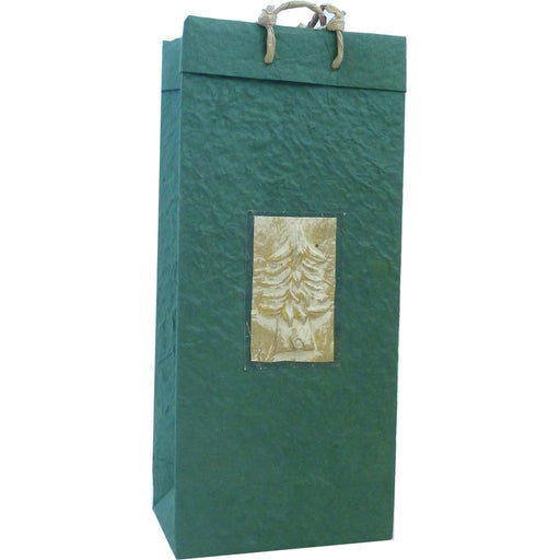 Holiday OB2 Evergreen - Handmade Paper 2 Bottle Olive Oil Bags - Must order in 6's
