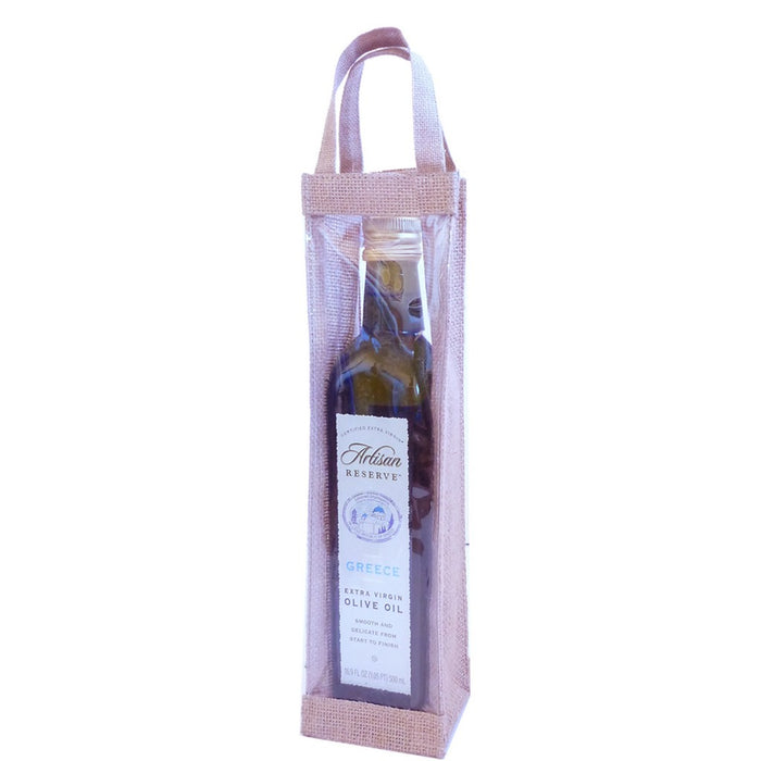 Jute Olive Oil Bottle Bag - Clear
