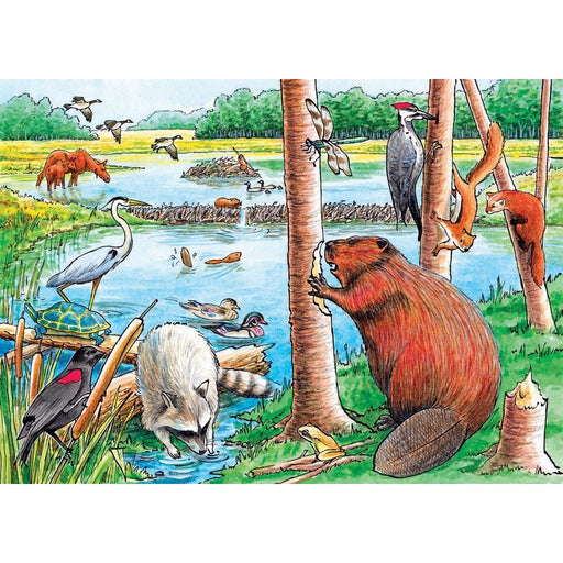 The Beaver Pond Tray Puzzle 35 piece Puzzle