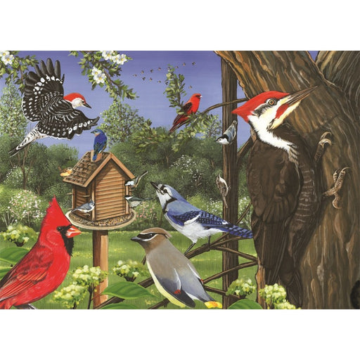 Around the Birdfeeder Tray Puzzle 35 piece Puzzle