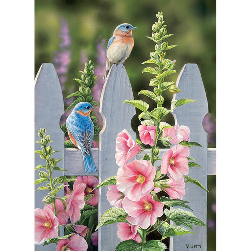 Bluebirds & Hollyhocks 1000 pc Puzzle