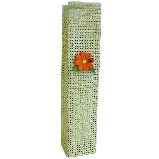 OWP1 Natural Daisy - Woven Paper Olive Oil Bottle Bags - Must order in 6's