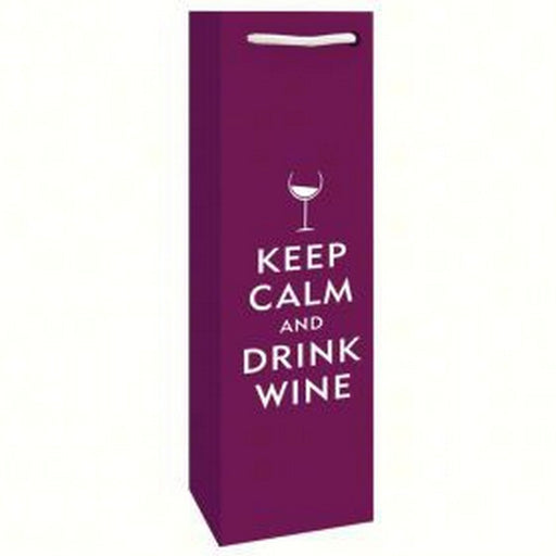Printed Paper Wine Bottle Bag  - ""Keep Calm..""