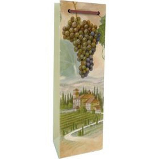 Printed Paper Single Wine Bag - Vineyard