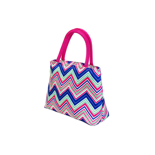 Insulated Lunch Tote - Pink/Multi Chevrons