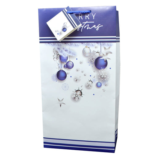 Blue Christmas 2 Bottle Wine Bag