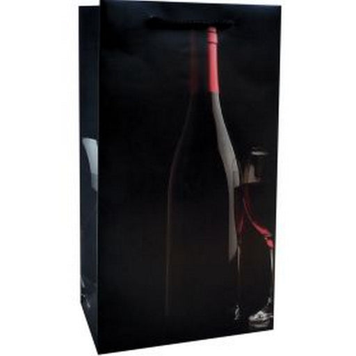 Printed Paper Double Wine Bag - Silhouette