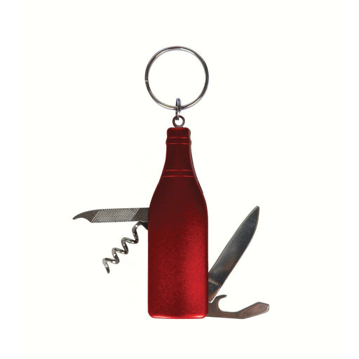 Red Wine Bottle Multi-Tool Key Chain