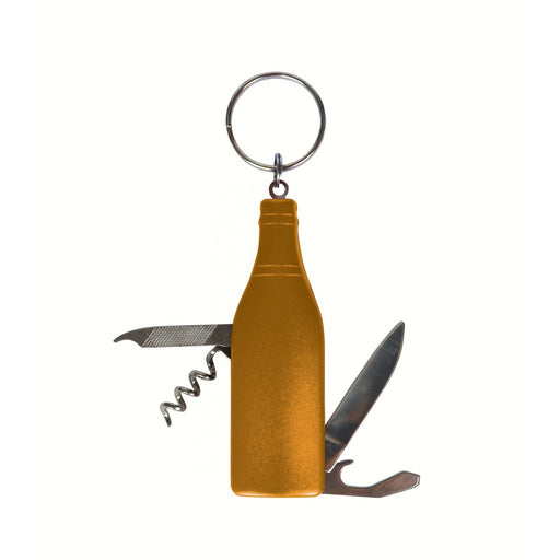 Gold Wine Bottle Multi-Tool Key Chain