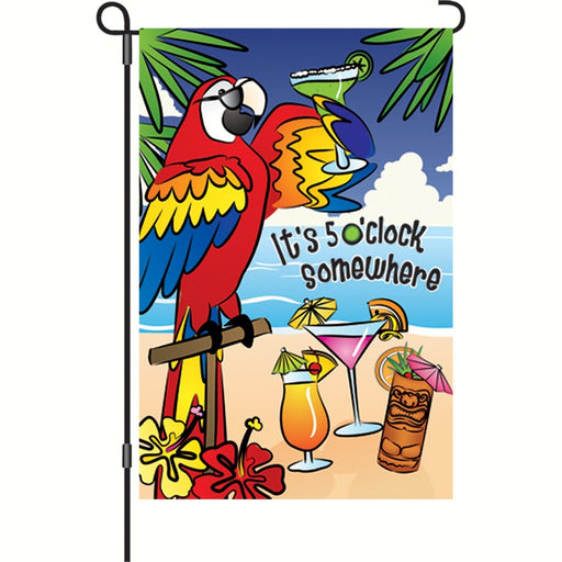 5 O'clock Somewhere Garden Flag