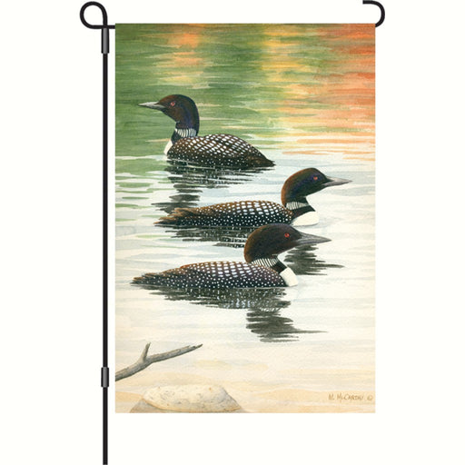 Late Summer Loon Trio Garden Flag