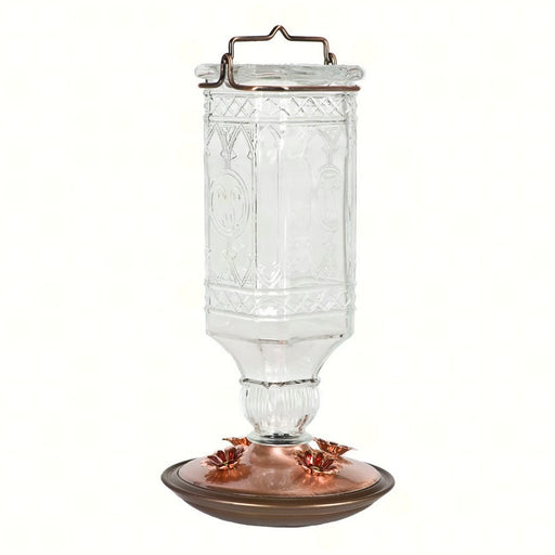 Clear Antique Glass Hummingbird Feeder 24 oz