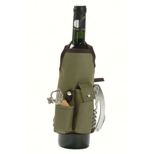 Deluxe Wine Bottle Apron - Olive