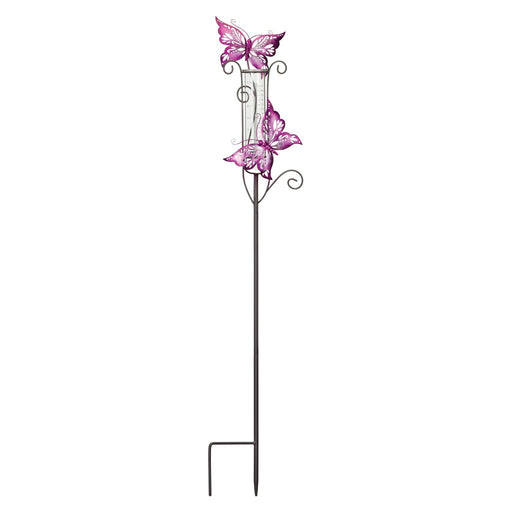 Butterfly Rain Gauge Garden Stake