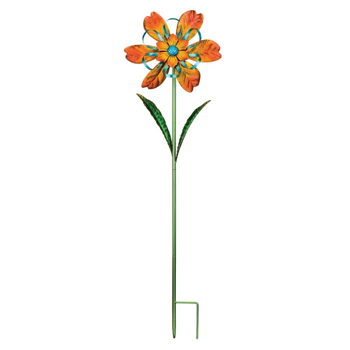 Orange Flower Spinner Stake
