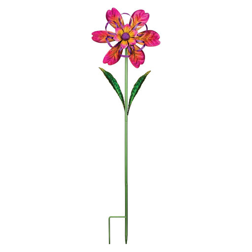 Pink Flower Spinner Stake