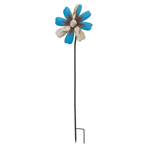 Rustic Flower Wind Spinner Blue