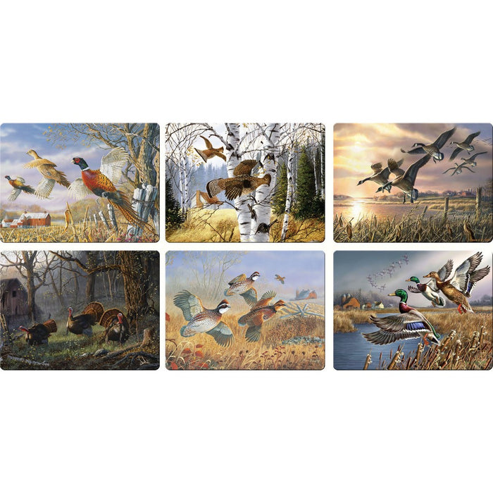 Hunting Birds Glass Cutting Board Assortment (12 pcs)