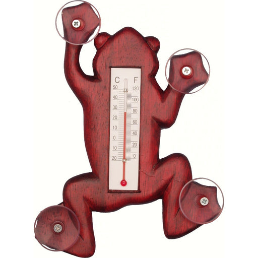 Climbing Stained Frog Small Window Thermometer